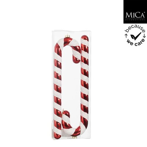 Ukras candy štap crveni, 2 kom,  10xw4xh40cm