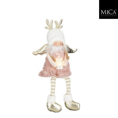 Dekoracija anđeo rozi, LED, sa baterijom, 23xw14xh26/50cm