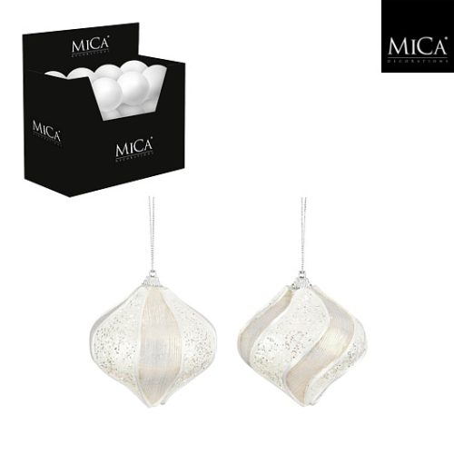 Ukras lukovica bijela, boja šampanjca, na prugice, 2 sort, d8cm