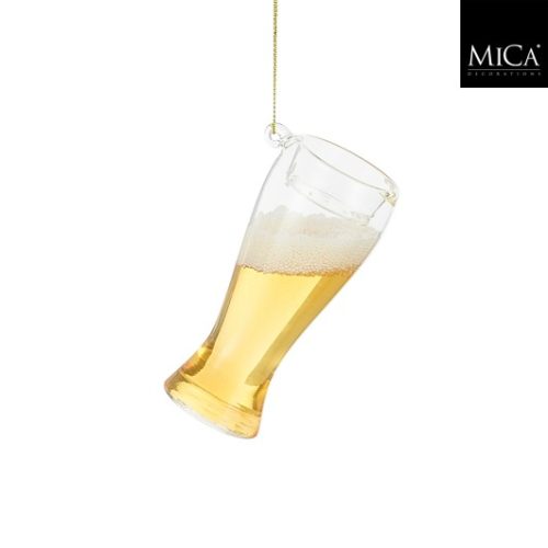 Ukras pivska čaša narančasta, h10xd4,5cm