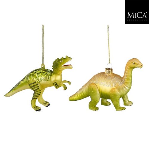 Ukras dinosaur zeleni, žuti, 2 sort, 16xw5xh9cm