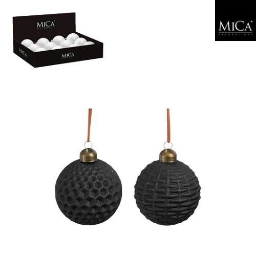 Kuglica od stakla crna, 2 sort, d8cm