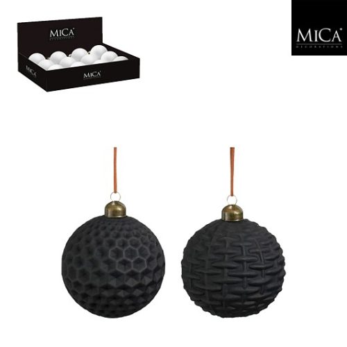 Kuglica od stakla crna, 2 sort, d10cm