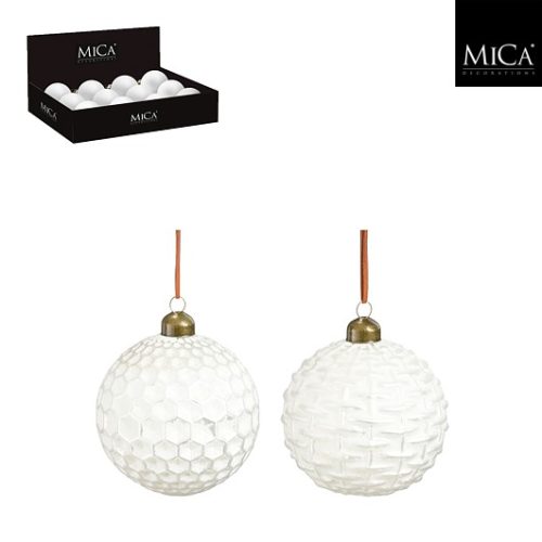 Kuglica od stakla bijela, 2 sort, d10cm