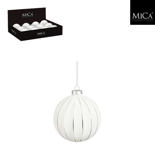 Kuglica od stakla bijela, d10cm