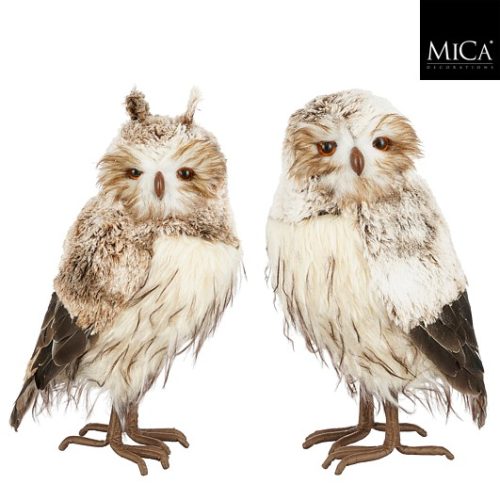 Dekoracija sova smeđa, 2 sort, 20xw17xh36cm
