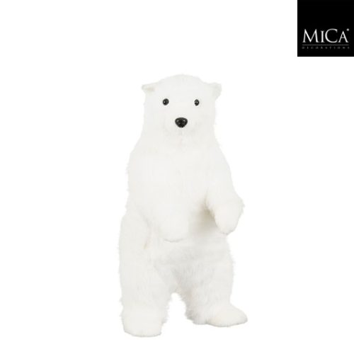 Dekoracija bijeli polarni medvjed, 21xw19xh40cm