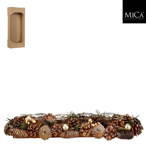 Svijećnjak metalik, 54xw16,5xh10cm