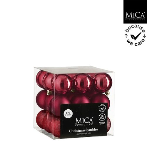Kuglice tamnocrvene, nelomljive, 27 kom, d6cm