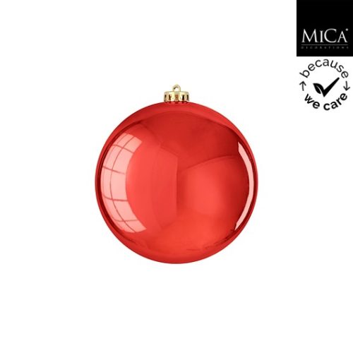 Kuglica crvena sjajna, nelomljiva d15cm